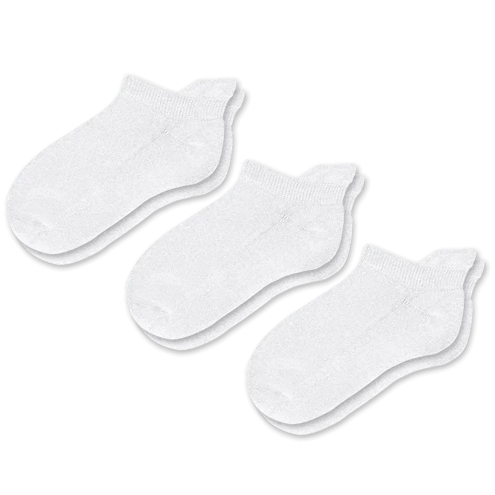 Padded Easy-Stretch Ankle Socks – White