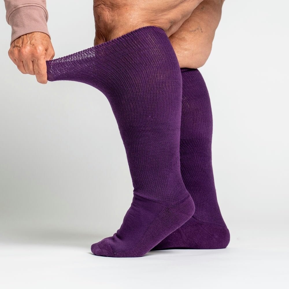 Padded Easy-Stretch Crew Socks – Royal Purple
