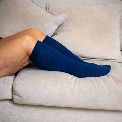 Padded Easy-Stretch Knee High Socks – Navy Blue