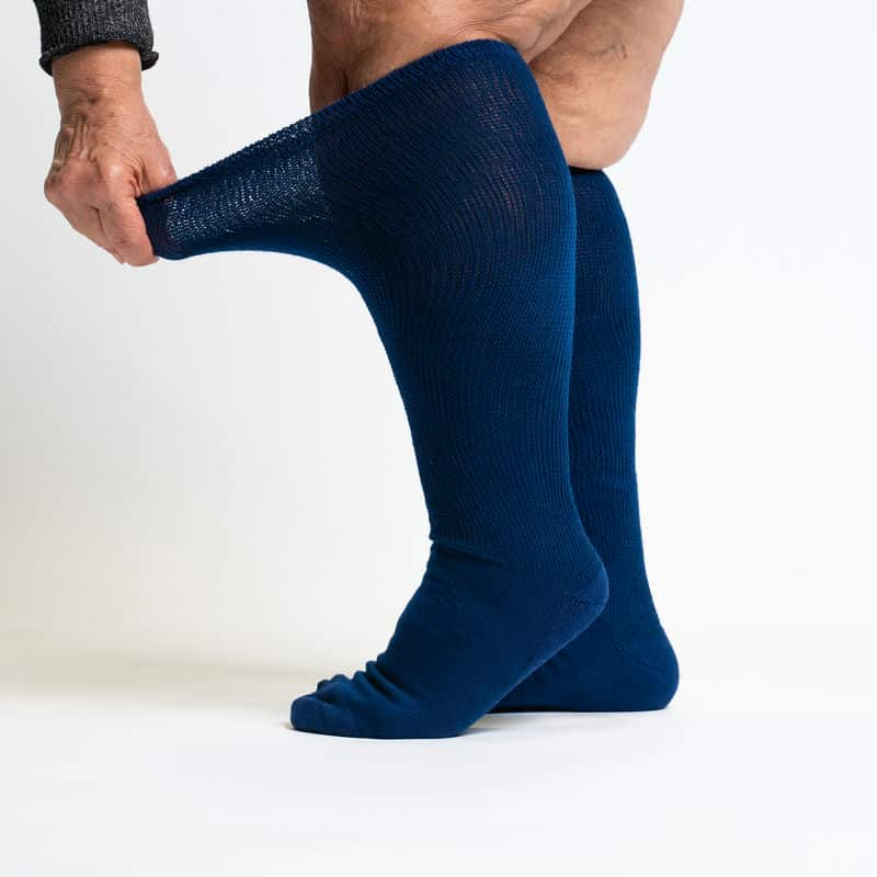 Padded Easy-Stretch Knee High Socks – Navy Blue