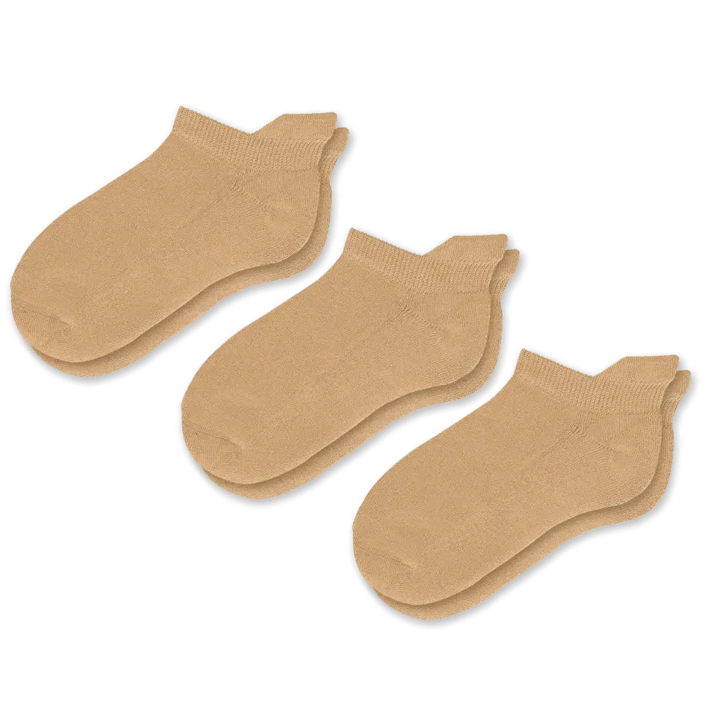 Padded Easy-Stretch Ankle Socks – Tan