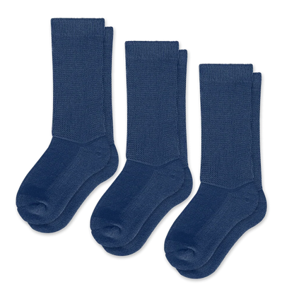 Padded Easy-Stretch Crew Socks – Navy Blue