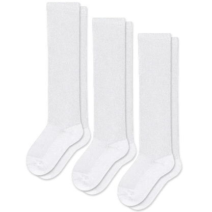 Padded Easy-Stretch Knee High Socks – White