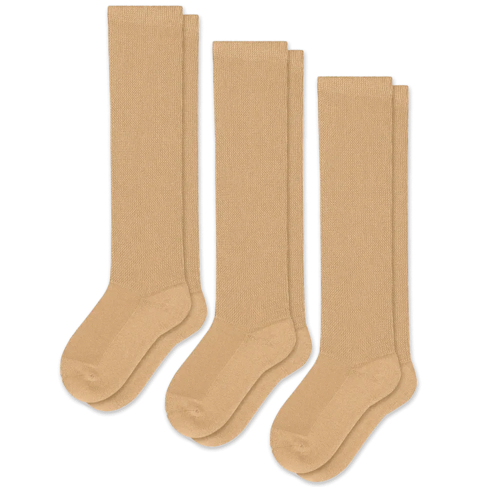 Padded Easy-Stretch Knee High Socks – Tan