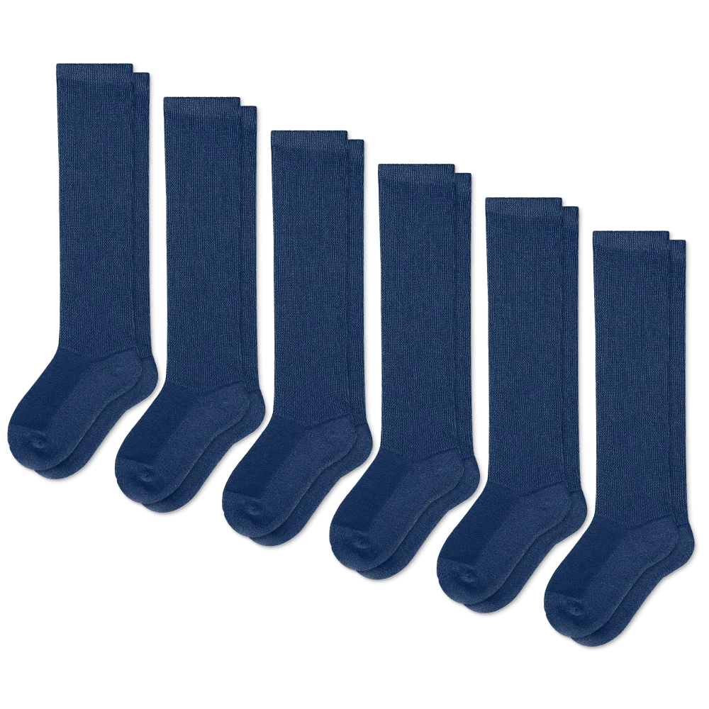 Padded Easy-Stretch Crew Socks – Navy Blue