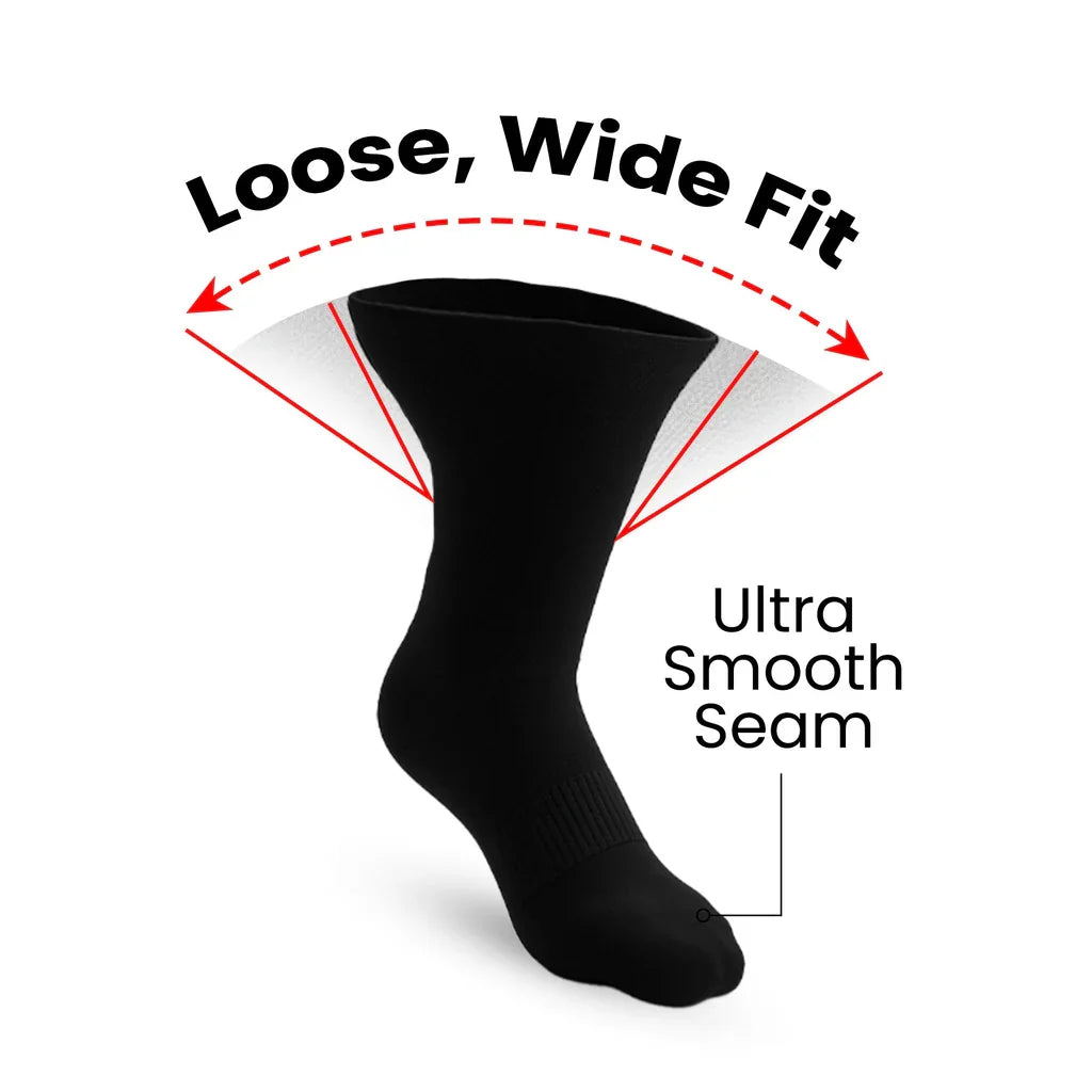 Padded Easy-Stretch Crew Socks – Black