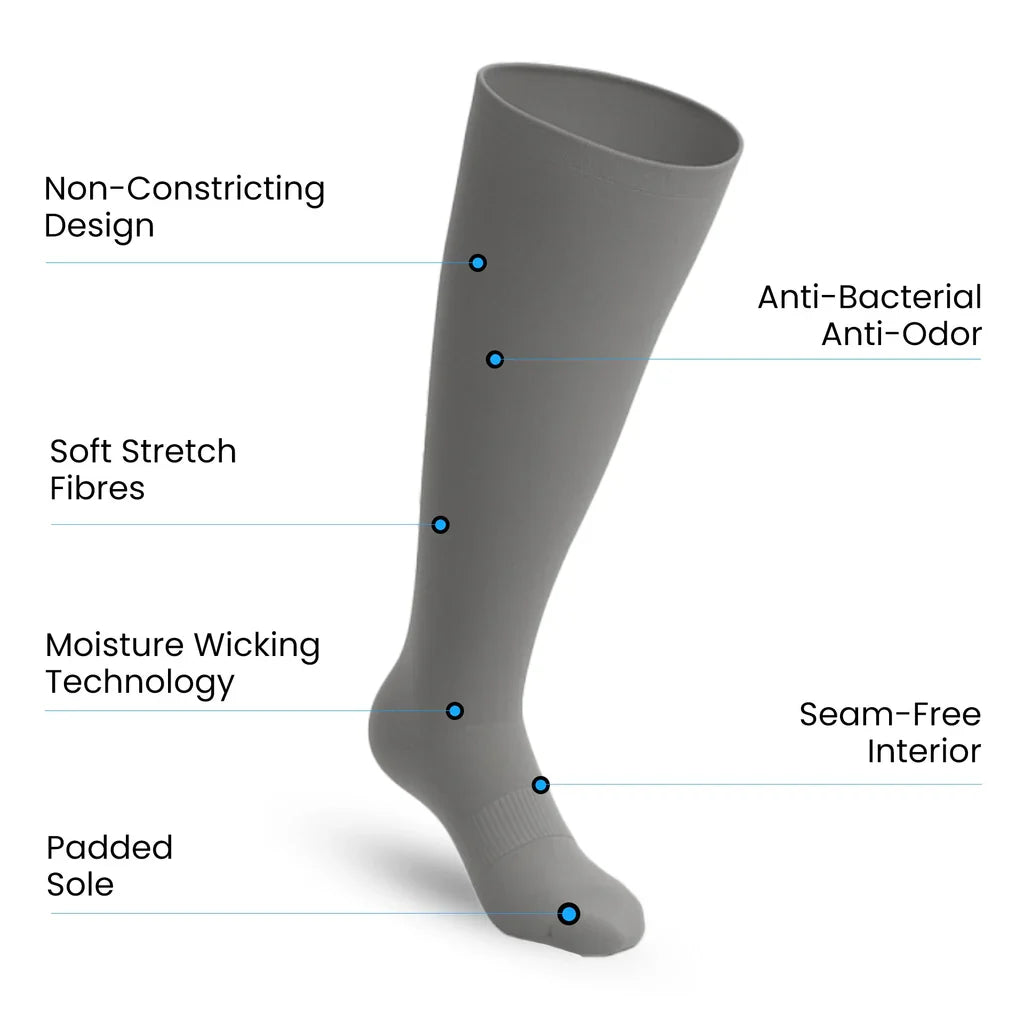 Padded Easy-Stretch Knee High Socks – Gray