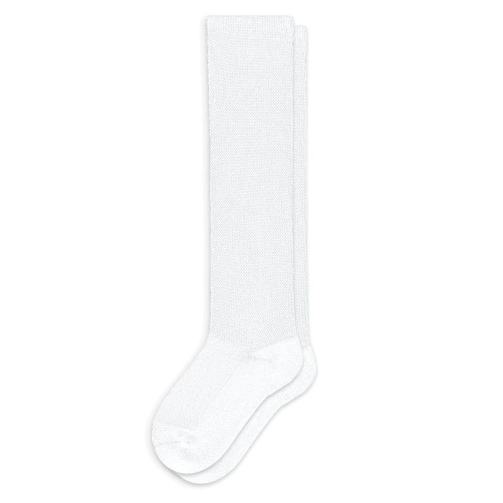 Padded Easy-Stretch Knee High Socks – White