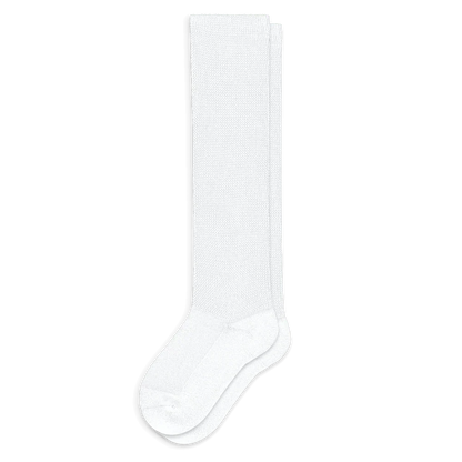 Padded Easy-Stretch Knee High Socks – White